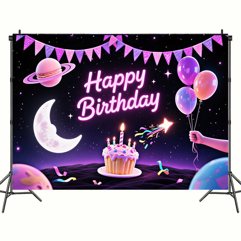 Красочный гобелен 'С Днем Рождения' Шары Радуга Дети Девочка Украшение на День Рождения Баннер Детская Вечеринка Фон для Фото Реквизит