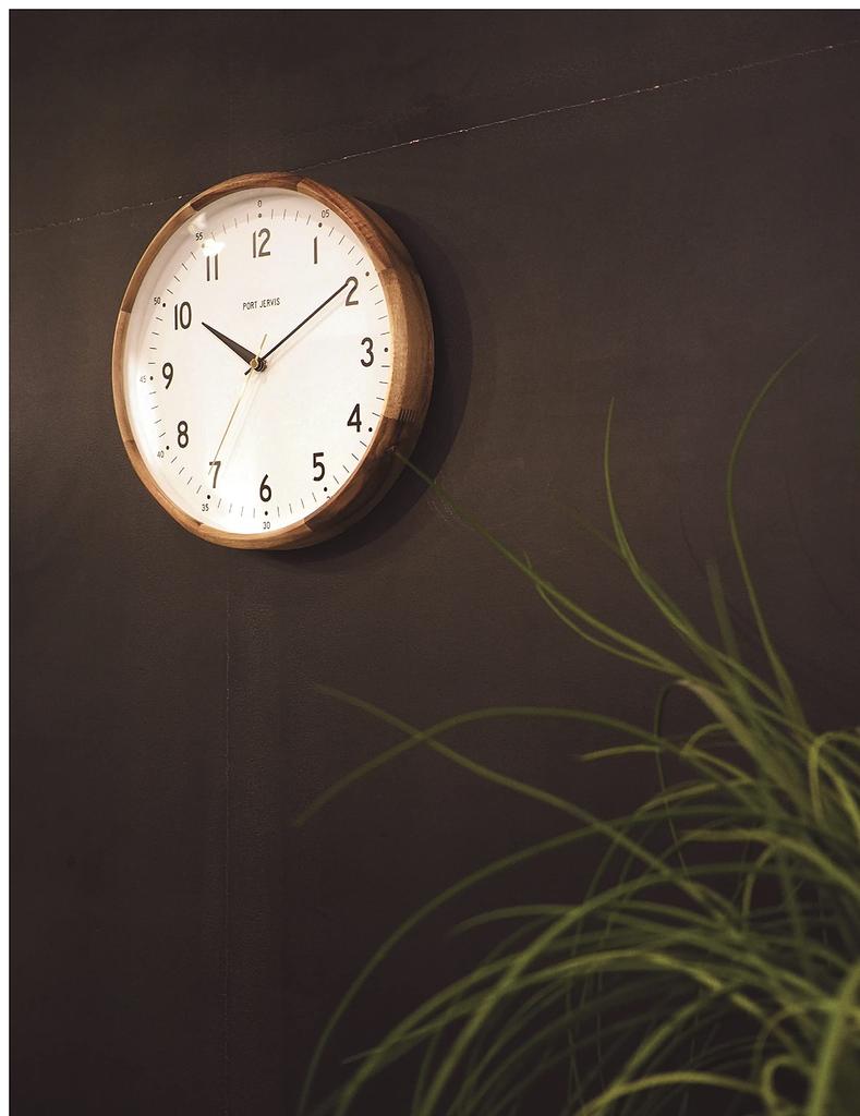 Interform Germain CL-4061WH Radio-Controlled Wall Clock, White, Wood, Gold, 30cm Diameter