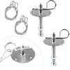 2 PCS Stainless Steel Car Hood P Kit, Quick Release Hood Cover Pin Lock Appearance Kit With Racing Lanyard, Universal Engine Bumper Bonnet Pin For