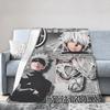 Jujutsu Kaisen Годжо Сатору Фланелевое Пледное Одеяло Аниме Крутое для Постельного Белья Пледы Вязаное Одеяло Уличное Ультра-Мягкое Дышащее