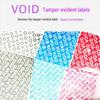 Пользовательские пломбировочные этикетки VOID: Одноразовые отрывные пломбы для оставления сообщений