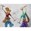 Handmade Handpainted Playing Dandia Couple Rajasthani Handicraft Wrought Iron Emboss Painted Decorative Showpiece Multicolor 12.5 Inch Height, Fantasy