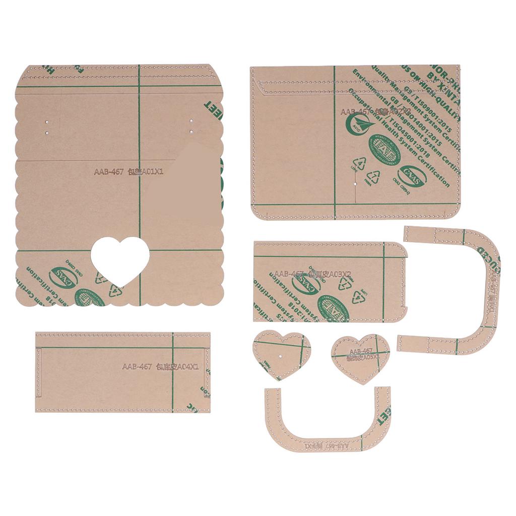 8Pcs Acrylic Templates Reusable Heart Shaped Pattern Clear DIY Leather Models Boards for Shoulder