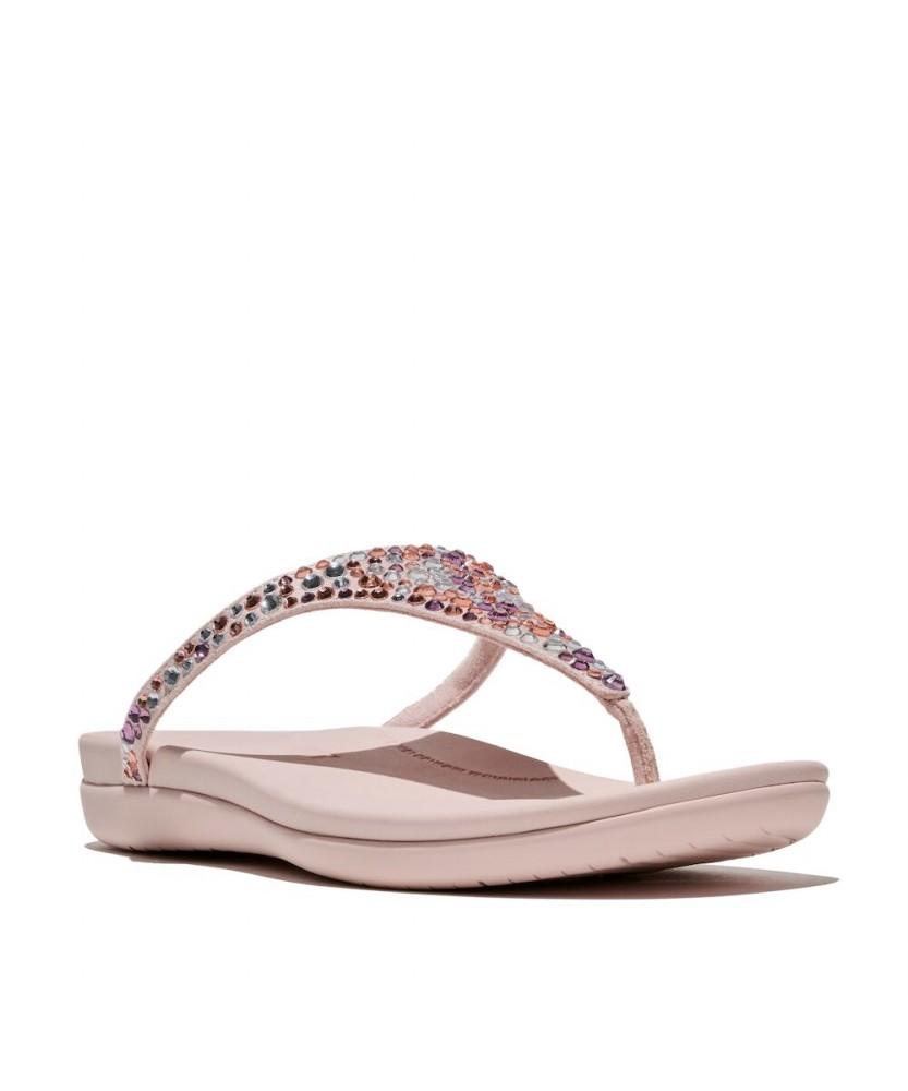 Женские босоножки Fitflop Soleil с перемычкой между пальцами и смешанными кристаллами - Nude Rose (Ft64K2T377)