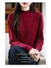 Элегантный осенний бархатный вязаный свитер с полувысоким воротником для женщин - Пуловер с длинным рукавом и свободной посадкой