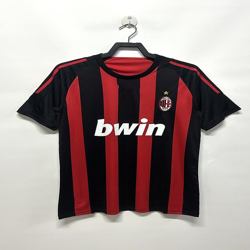 06 Финал Лиги Чемпионов Специальное издание AC Milan Ретро-футболка №. 22 Кака 95-96 Домашняя футболка Классическая футбольная форма с длинным и коротким рукавом