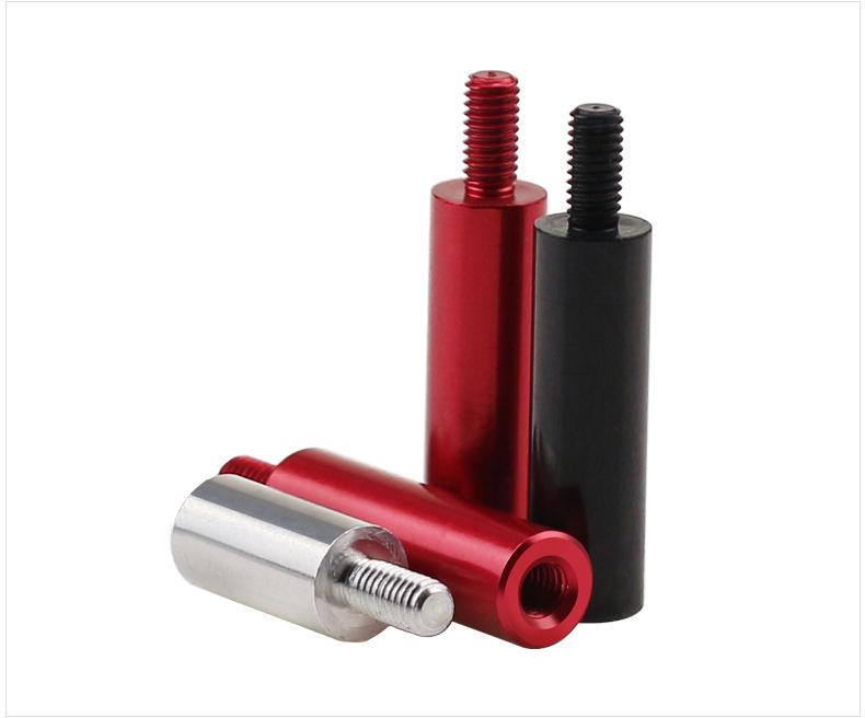 M3D6 Single-head Thread Isolation Post: Red/Black Aluminum Alloy Connecting Rod with Internal & External Threads