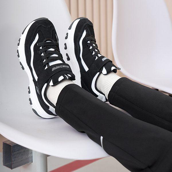 Skechers Детские повседневные кроссовки I Conik из синтетической кожи и текстиля, низкие, черные с белым, для подростков 8701645L-BKW