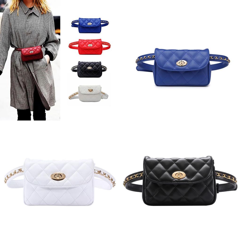 Элегантная женская классическая поясная сумка-бананка на цепочке, поясная сумка для бедра из мягкой искусственной кожи