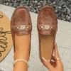 New Casual Single Shoes Women's Spring and Autumn Fashion Simple Metal Buckle Round Head Comfortable Shoes Women