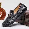 Первый слой коровьей кожи с тиснением под крокодила, туфли-бини большого размера, ленивые туфли для вождения, британская повседневная обувь, натуральная кожа, коровья кожа, мужская обувь