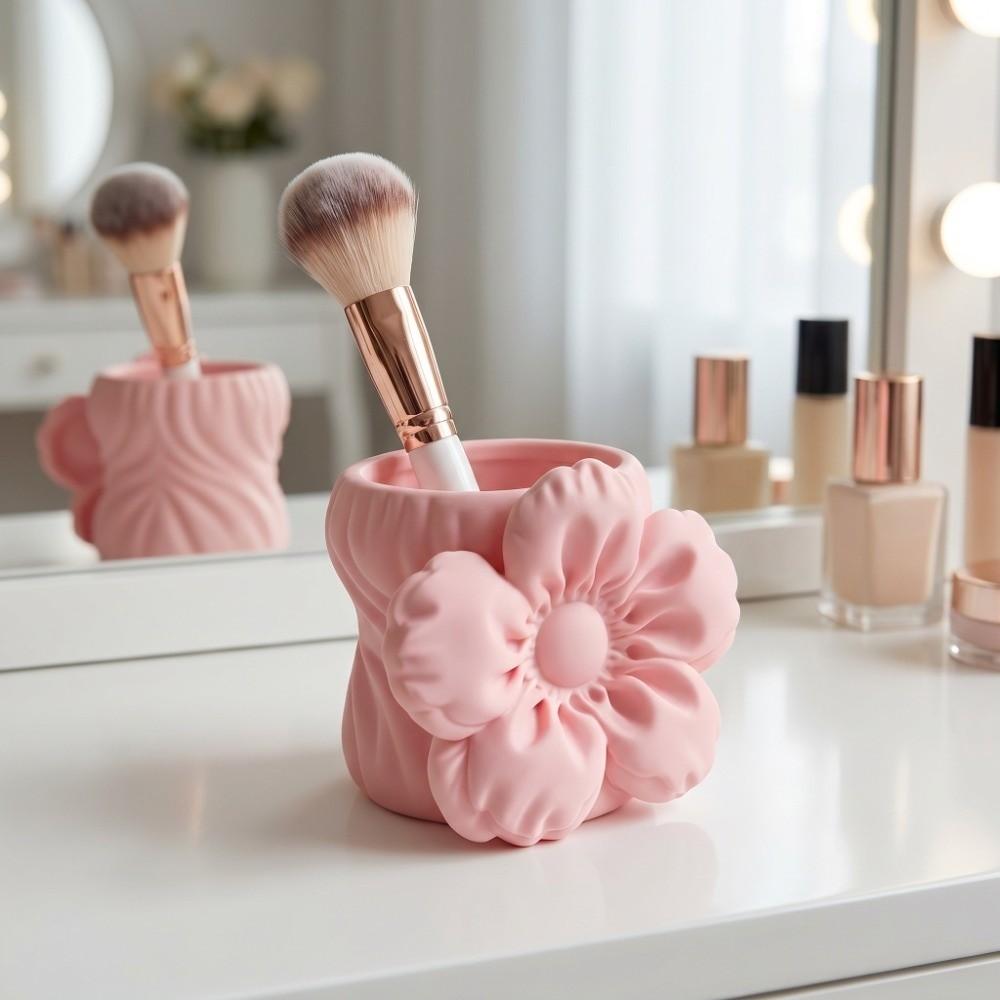 Makeup Brush Bin 3D Printed Pen Stand Simulation Floral Model Home Table Settings