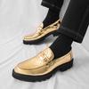 Men's Glossy Large Size Foot Cover Pointed Leather Shoes British Style Dress Business Casual Shoes Hairdresser Men's Shoes