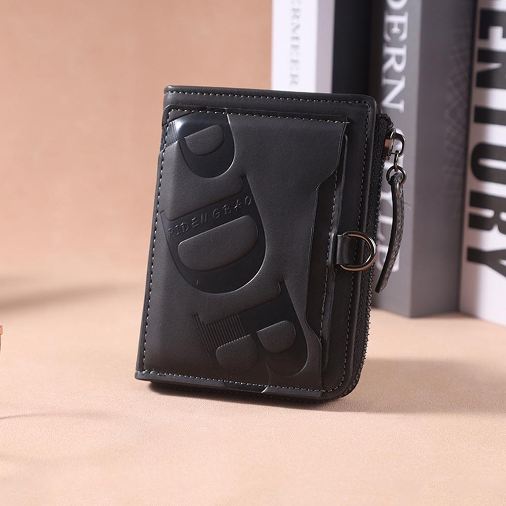 Fashion Men Wallets Leather Zipper Purse Money Clip Man Card Holders Male Short Multi-Card Wallet Coin Purse New Year Gifts