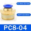 5PCS Pneumatic Air Connector Fitting PC 4mm 6mm 8mm 10mm 12mm Thread 1/8" 1/4" 3/8" 1/2" Air Hose Fittings Pipe Quick Connectors Ventilation Valves 4