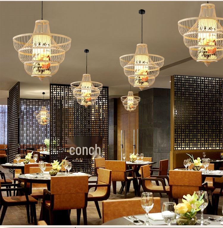 Retro Zen Bamboo Weaving Pendant Lamp for Restaurants & Teahouses