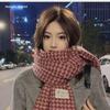 Trendy Korean Plaid Knit Scarf: Retro, Versatile, and Warm for Winter
