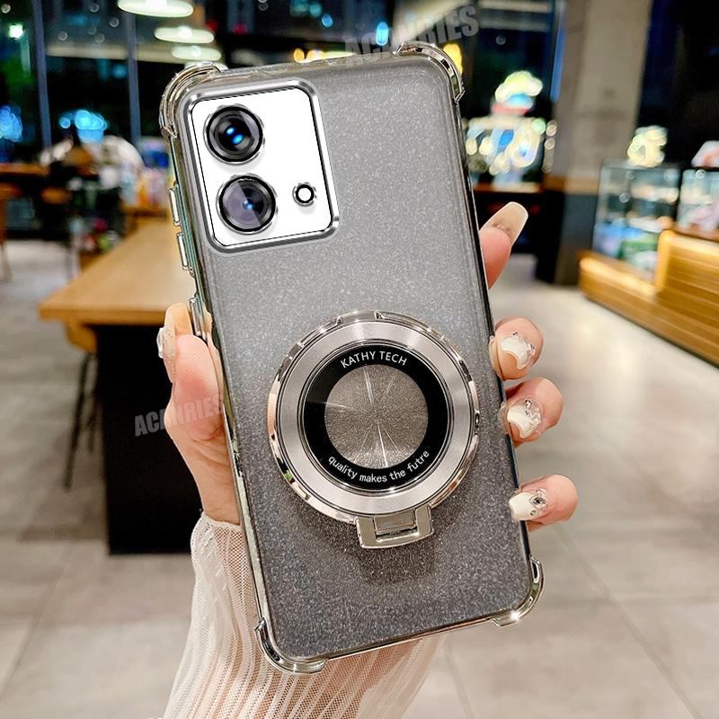 Motog84 Роскошный чехол-держатель с градацией покрытия для Motorola Moto G84 G54 5g G52 G82 G30 G20 G10 Противоударный силиконовый чехол-подставка