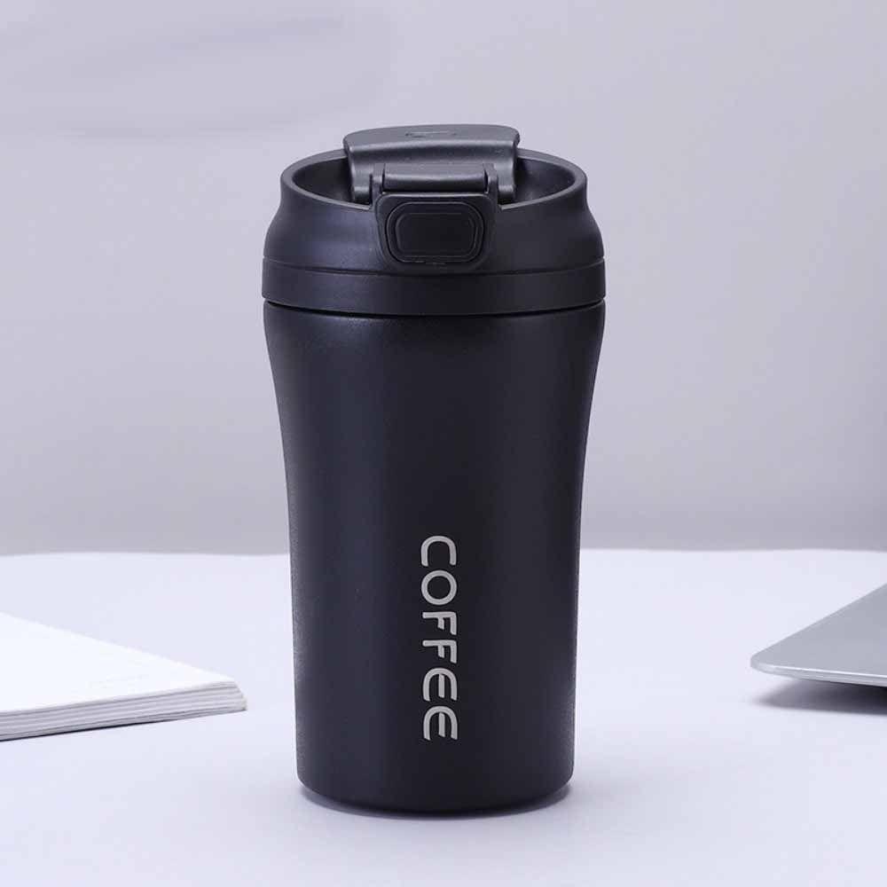 420ml Capacity Coffee Cup Flip Lid Water Bottle Creative Insulated Thermo Cup  Women Men