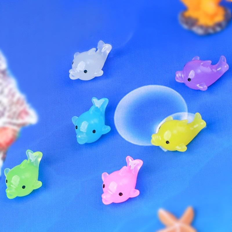 Миниатюрные светящиеся полимерные фигурки животных: Мультяшные украшения для рабочего стола и автомобиля