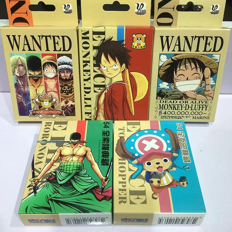 НОВЫЙ One Piece Горячий Японский Аниме Реквизит Monkey D Luffy Roronoa Zoro Tony Chopper Узор Joba Бумажные покерные Модели игрушки Подарок покер