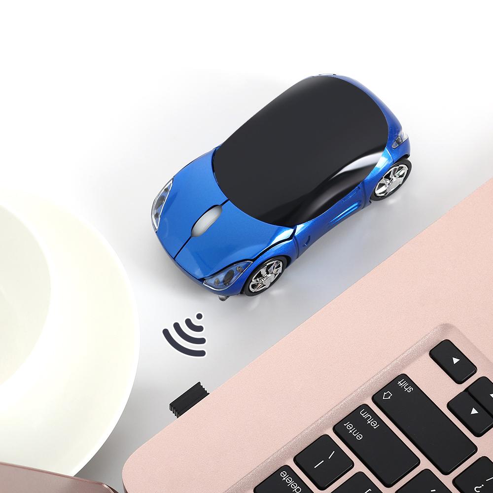 Portable New Gaming LED Lighting USB Receiver Mice 3D Car Shape 2.4GHz Wireless Mouse