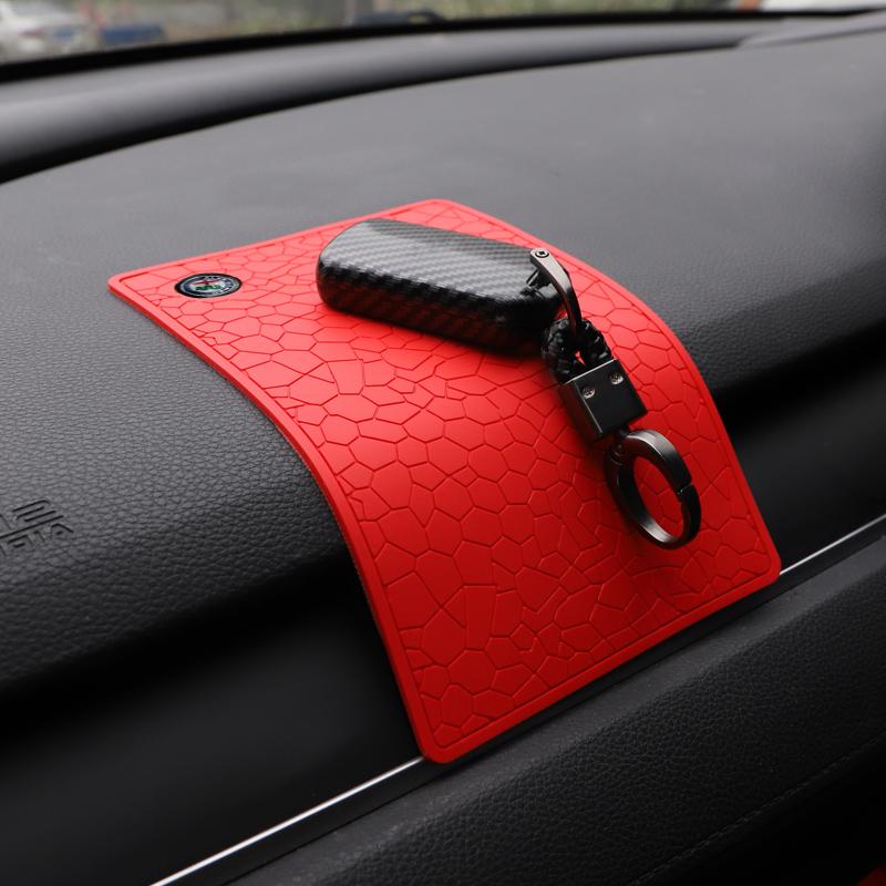 FPEV2 PVC Car Non Slip Mat Dashboard Phone Anti Slip Gel Pad For Alfa Romeo 156 159 147 4C 8C 166 Giulia Giulietta Mito Stelvio Spider