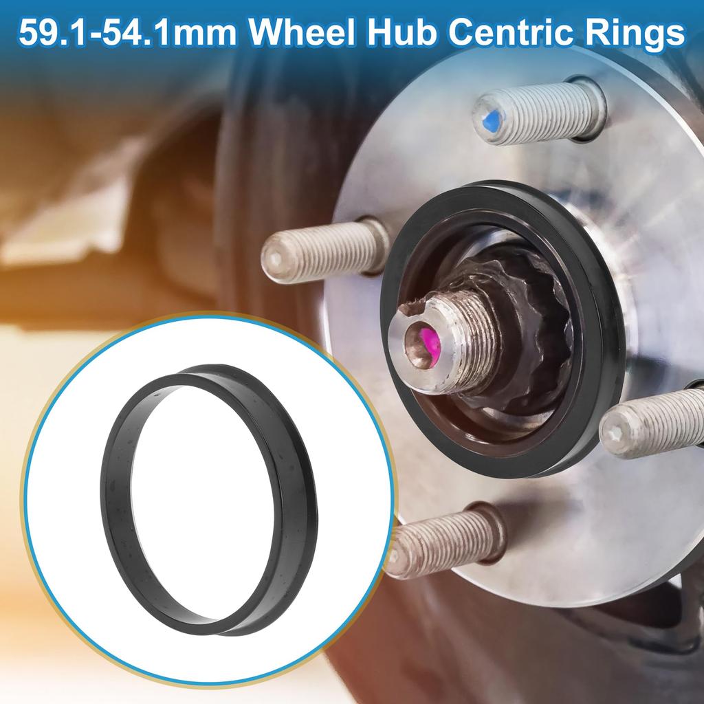 ABSOPRO 59,1 мм на 54,1 мм Центрирующее кольцо ступицы колеса автомобиля Черный поликарбонат Колесо Центр вала Амортизация Кольцо ступицы 4 шт.