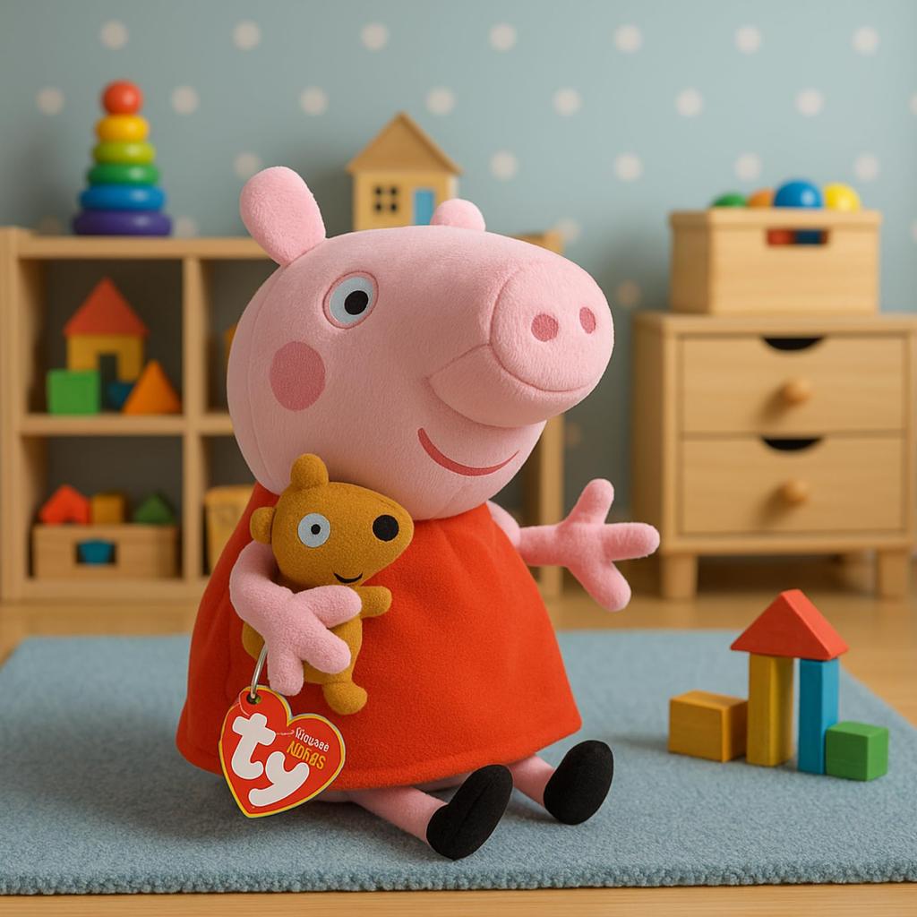 Ty Плюшевая свинка Пеппа 46128 Игрушка, Средняя,