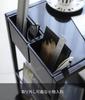 Yamazaki Jitsugyo 7156 Side Table Wagon Черный Приблизительно. Ш27,5 x Г32 x В55 см Башня с роликами Подставка для журналов Кейс для аксессуаров