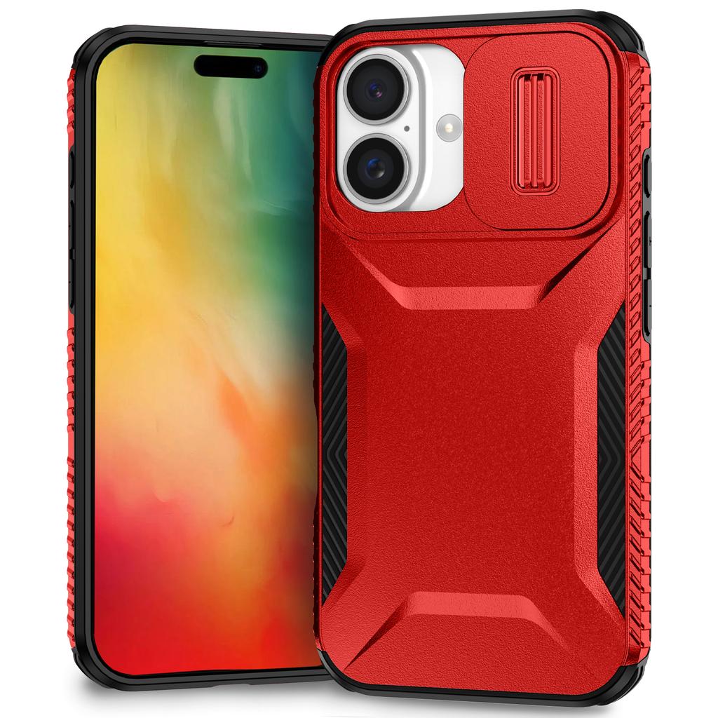 For iPhone 16 Plus Case TPU+PC Slide Lens Protection Phone Cover