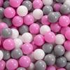 KiddyMoon 90x30cm/200 Balls Balls 7cm / 2.75in Baby Foam Ball Pit Certified Made In Eu, Light Grey:grey/white/pink