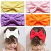 Милая однотонная повязка на голову с бантом ярких цветов для малышей, аксессуар для волос