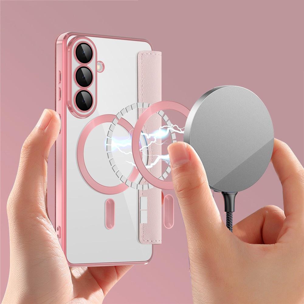 Samsung Galaxy S26 Flip Case, RFID Wallet MagSafe with Camera Protection, Pink