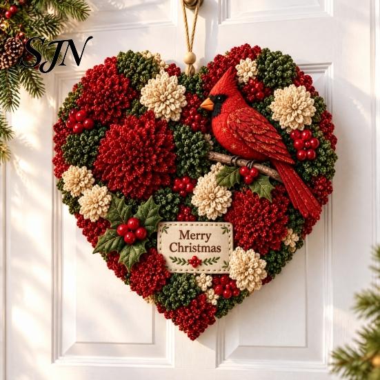 Crafting Supplies for Adults 3D Fabric Poke Wreath DIY Kit, Beginner-Friendly Christmas Holiday Making Seasonal Handmade Gift Kits Art Door