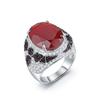 Original Designer Luxury Carnelian Ring. Niche Design Jewelry S925 Silver Inlaid with Natural Gemstone Ring.
