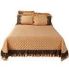 European Quilted Bedspread Set Velvet Lace Queen King Size Coverlet 250x270 Thick Soft Bedsheet Oversize Luxury 2 Pillowcases