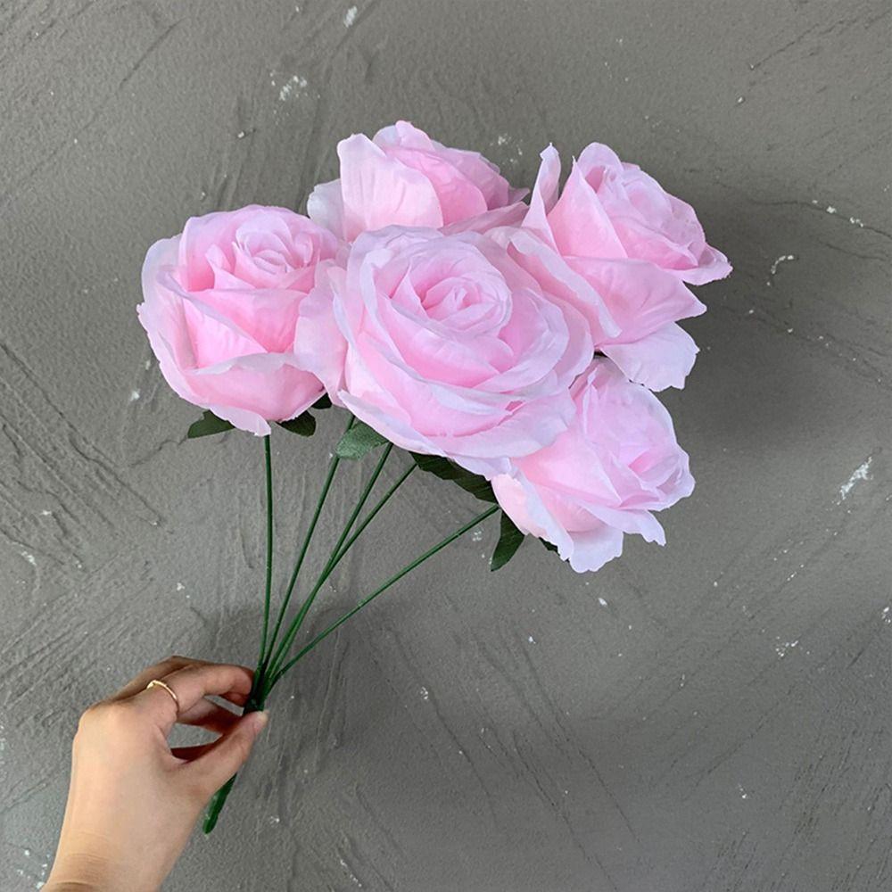 Silk Artificial Rose Flower 5 Heads Wedding Floral for Wedding and Festival Decoration