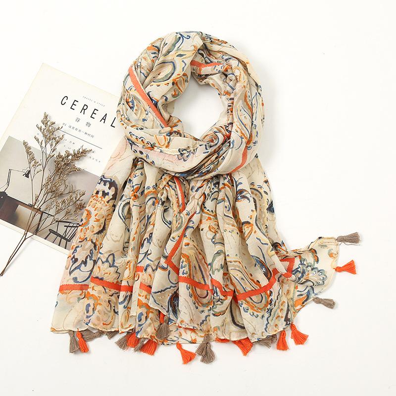 Fashion Luxury Brand Ombre Color Blocked Tassel Viscose Shawl Scarf Lady High Quality Wrap Pashmina Stole Bufandas Muslim Hijab