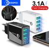 3.1A 4 порта EU/US Plug USB зарядное устройство для быстрой зарядки QC 3.0 зарядное устройство для телефона iPhone Samsung Xiaomi зарядный адаптер