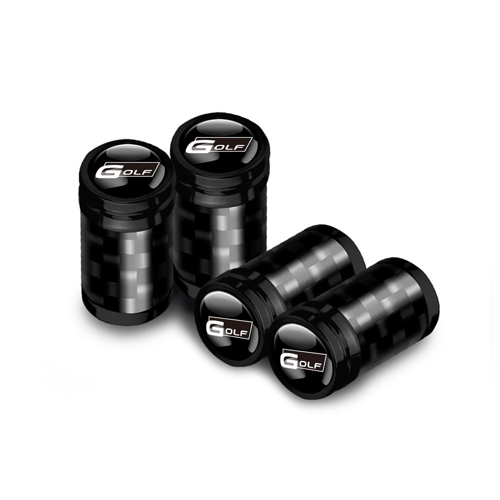 VW 4Pc Metal Car Wheel Tire Carbon Fiber Car Wheel Tires Valve Caps For Volkswagen VW Polo Passat Rline Golf Tiguan Jetta GTI Taigo EP1