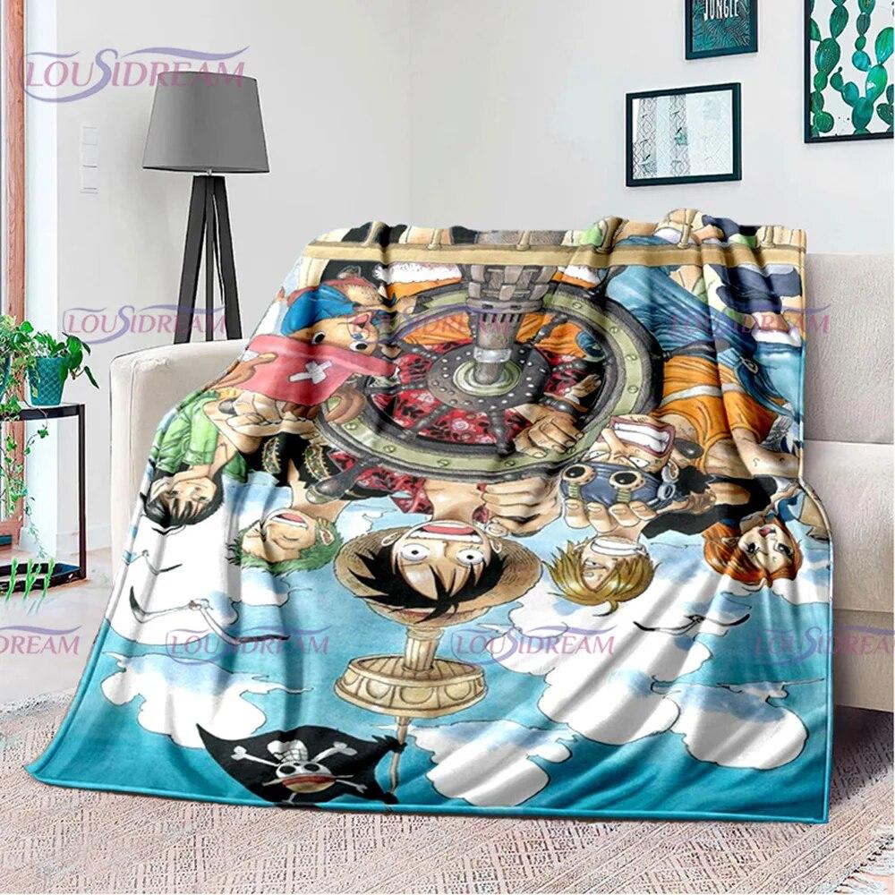 Одеяло с принтом японского поп-аниме, фланелевое постельное белье для дивана, офисное одеяло для пикника, домашний декор, подарок на день рождения