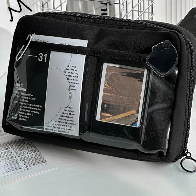 12-слойная грязеотталкивающая сумка-карандаш большой емкости с пандой, эстетическая школьная коробка, чехол для канцелярских принадлежностей, пенал на молнии, школьные принадлежности