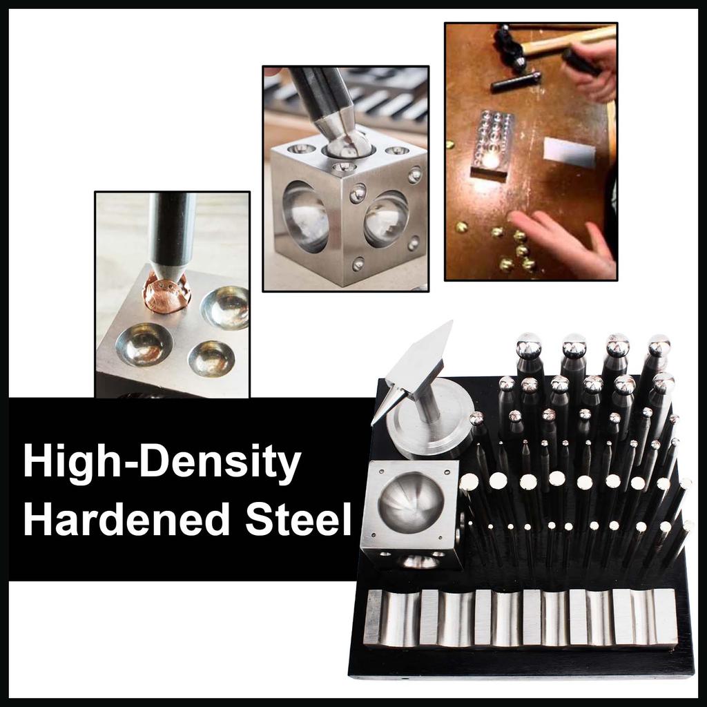 Многоцелевой набор для формовки металла из 50 предметов с блоком, наковальней и обжимным инструментом для изготовления ювелирных изделий, инструмент для формовки металла