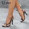 Fashion Liyke Sexy Slingback Sandals Women 2025 Summer Fashion Cozy Open Toe Slip On Back Strap Shoes Red High Heels Sandalias De Mujer