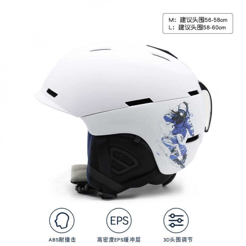 Adult Ski Helmet Snowboarding Alpine Skiing One-Piece Molded Adjustable Fit Windproof Warm ABSPCEPS
