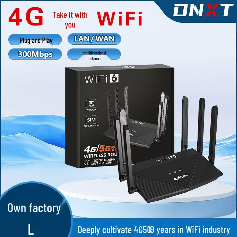 WR910 4G LTE WiFi6 Router with 6 Antennas and Single Port for Southeast Asia, Russia, Middle East, and Europe