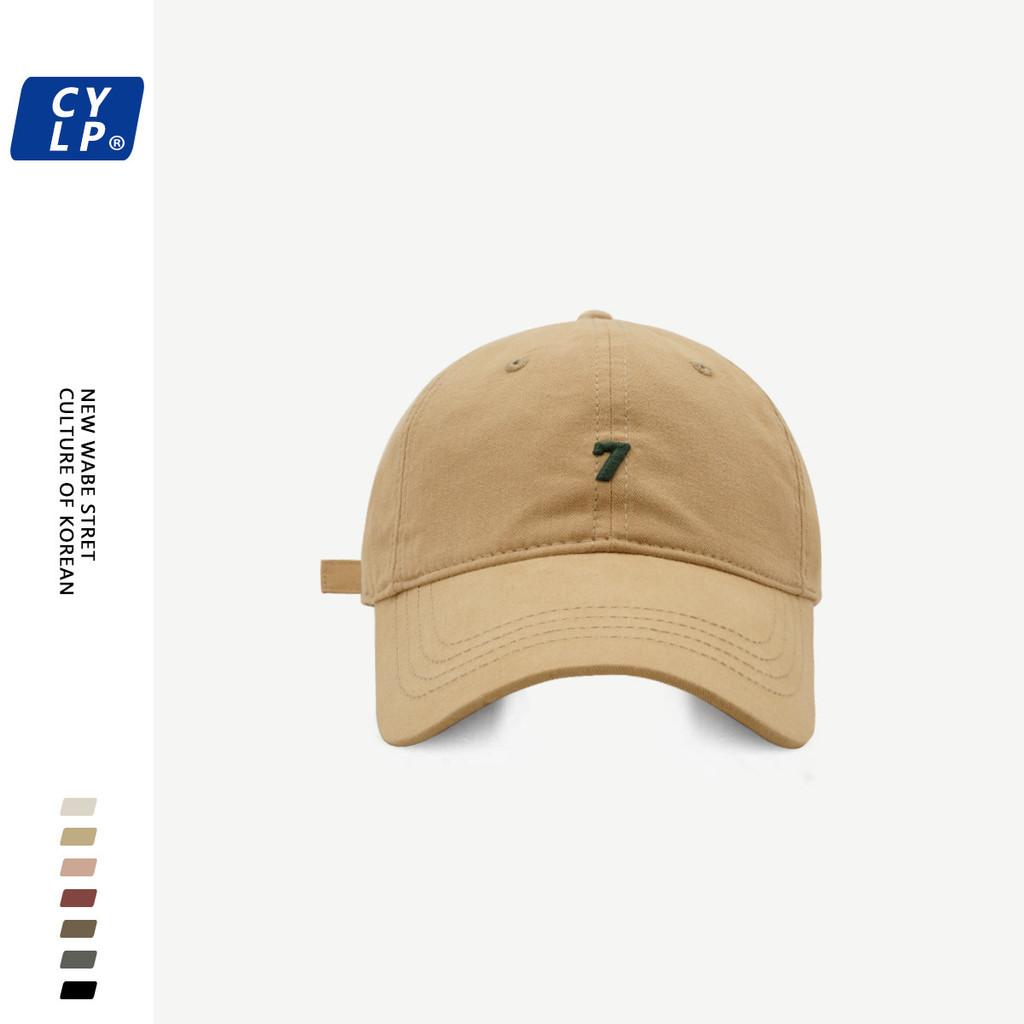 Korean Street Style 7-embroidered Baseball Cap In Cotton For Unisex Everyday Wear