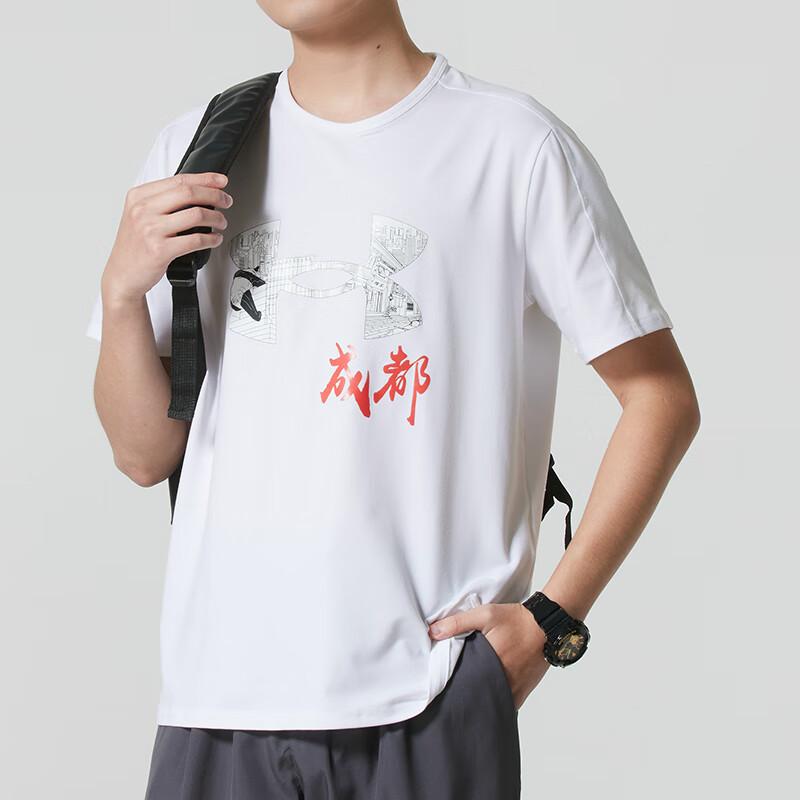Under Armour Футболки Мужские Белые С Круглым Вырезом Умеренный Прямой Крой 1379670-100-