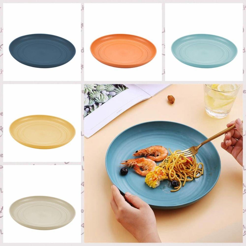 Lightweight Wheat Straw Plates Plastic Tableware Kitchen Accessories Dinner Plates  Salad